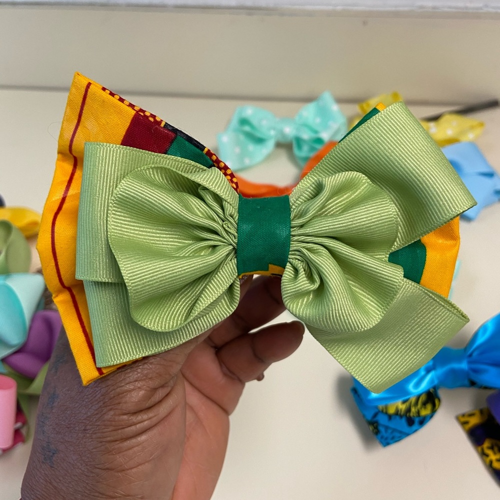 African fabric hair bow